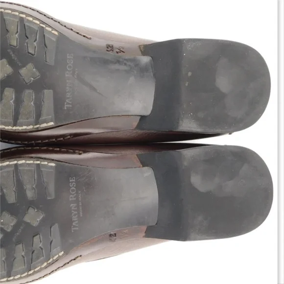 TARYN ROSE Brown Leather Slip On Penny Loafer Flats 42.5